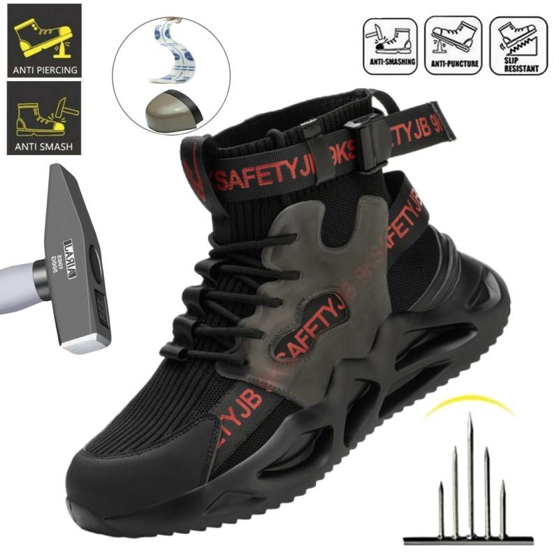 Work Boots Indestructible Safety Shoes Men Steel Toe Shoes Puncture-Proof Sneakers Women Non Slip Work Shoes Male Tactical Boots