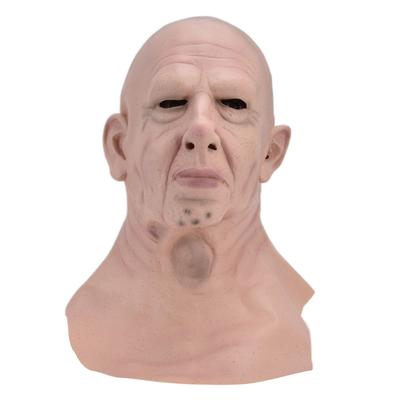 Realistická maska plešatého muže z latexu, maska lidské tváře, vtipný strašidelný halloweenský kostým, cosplay rekvizity