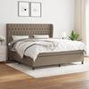 Maison Exclusive - Slatted Bed Base with Taupe Mattress 180x200 Cm Fabric