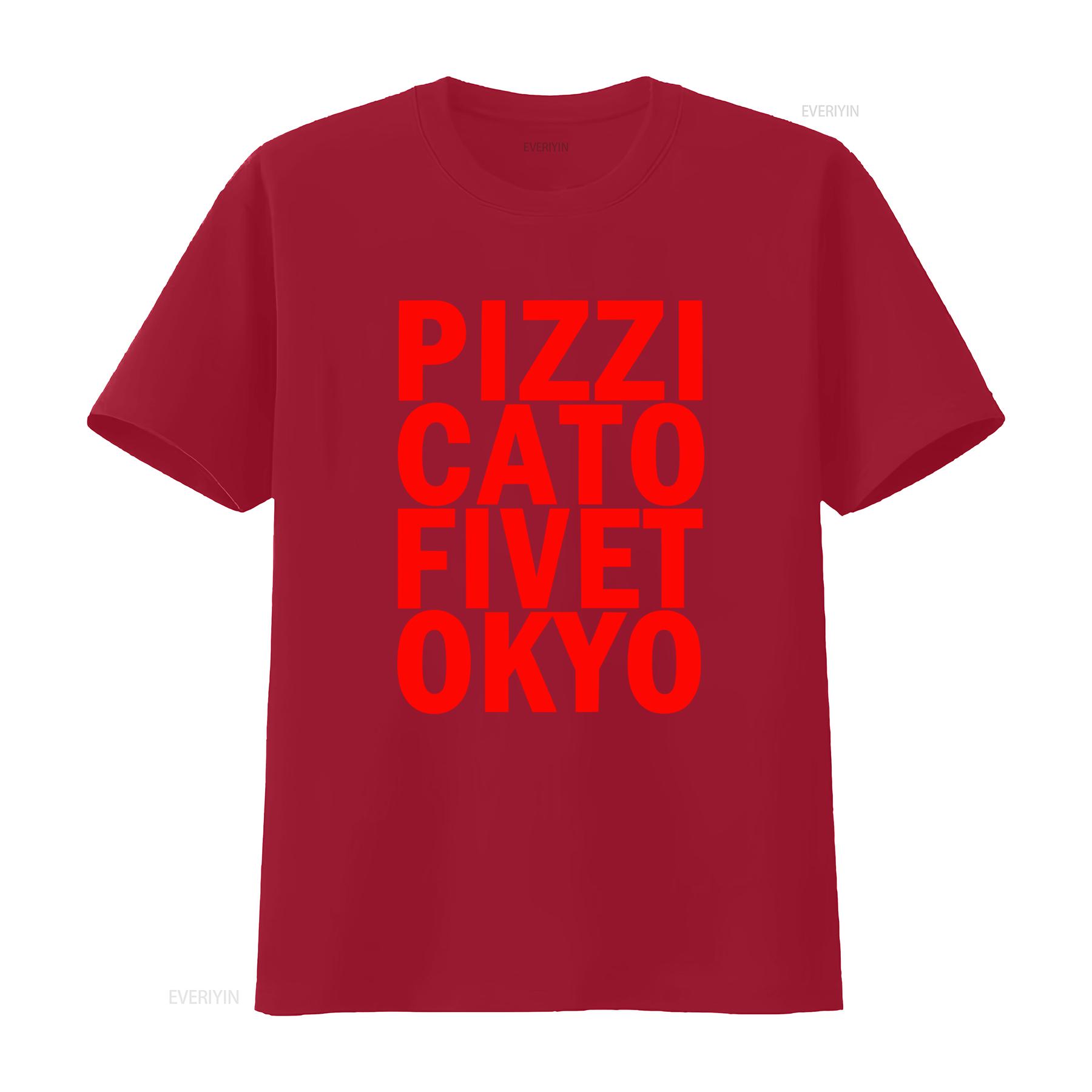 Pizzicato Five T Shirt Retro Style Red And Black Print vintage Washed streetwear Soft Slightly Top For Everyday Wear Unisex S