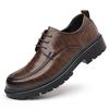 Fashion Business Thick Soled Men's Leather Shoes Retro Casual Style Office High Quality Adult Formal Shoes Black Brown Lace-up New