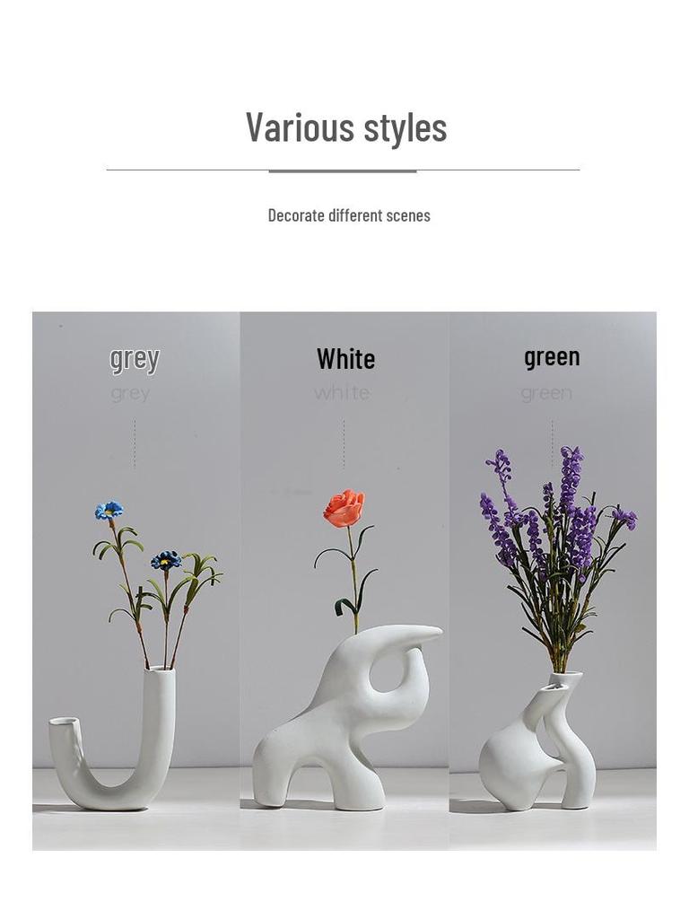 Nordic Style Ceramic Vase for Dried Flower Arrangements - Ideal for Hydroponic and Living Room Decor