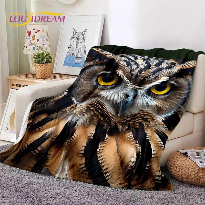 3D Cute Owl Eagle Birds Cartoon Soft Flannel Blanket for Beds Bedroom Sofa Picnic,Throw Blanket for Cover Outdoors Leisure Gift
