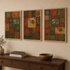 Livin'luxe Set of 3 Rajasthani Elephant Patchwork Wall Paintings for Living Room Bedroom Home Decor with Premium Wooden Color Synthetic Frame