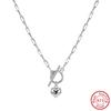 Effie Queen 925 Sterling Silver Heart Pendant Necklace Choker Wedding Party Heart Chain Collar On The Neck Fine Jewelry SC97