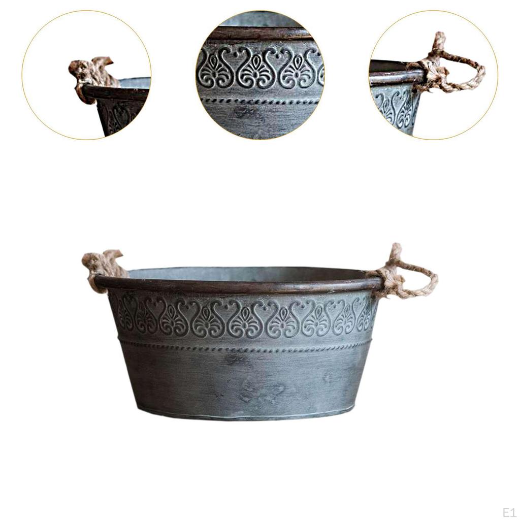 Decorative Tin Pails Metal Planter Garden Decoration Plant Pot Storage Bucket for Bedroom
