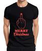 Merry Christmas Middle Finger Cheeky Sarcastic Xmas Funny Unisexs Tshirt