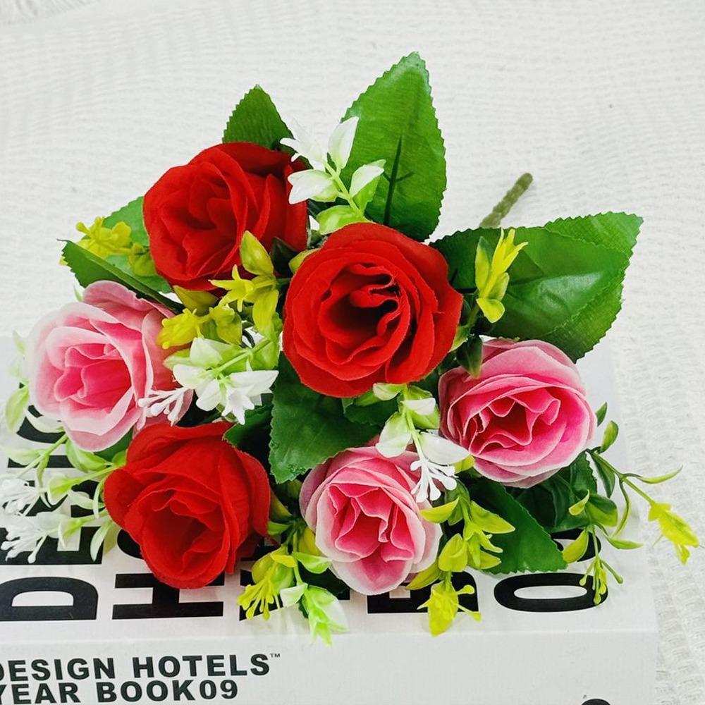 

Photography Photo Gift Valentine s Day Flowers 6 Heads Crystal Grass Bouquet Home Decorative червоний/Яскраво-рожевий