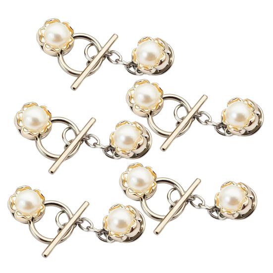 5 Pcs Chain Button Pins Cardigan Closure Fastener No Sewing Detachable Decorative Buttons for Sweaters Cardigans