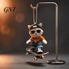 Lightweight Scratch Resistant Pendant Skateboard Cat Car Hanging Ornament, 2D Flat Acrylic Rearview Cute Vehicle Mirror Hanger Decor, Trendy Skate for