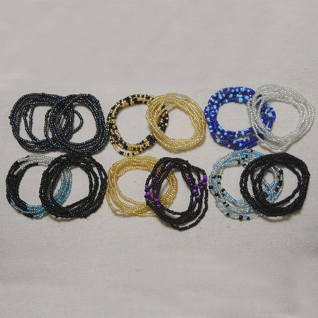 

Разноцветная двухслойная цепочка на талию из бисера ручной работы для женщин