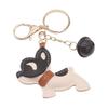 Handcraft French Bulldog PU Leather Keychain Multiple Layer Designs Sturdy Car Key Holder Portable Secure Clasp