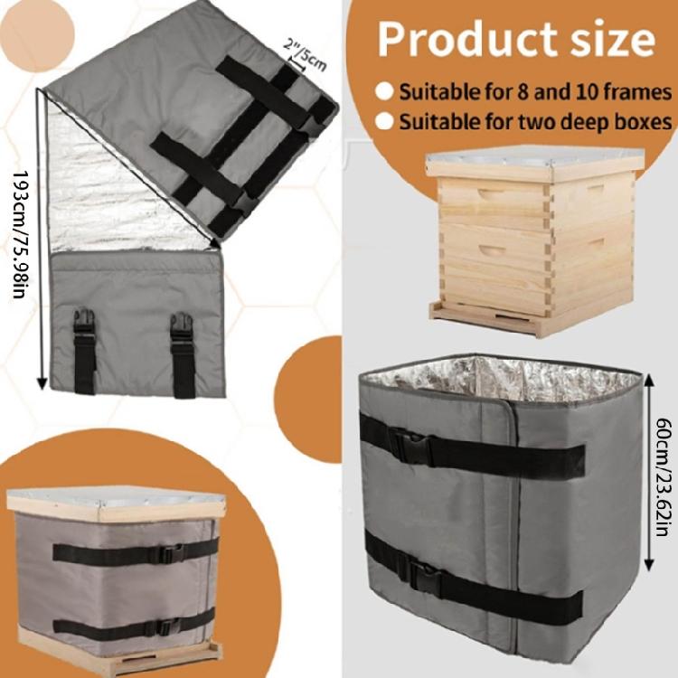Beekeeping Winter Survival Insulated Thermal Blanket Cover Windproof Design 600D Tear Resistant Fabric Rain Snow Defense