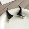 1pair Goth Bull Horn Hairpin Carnivals Hair Clip Halloween Hairpin for Girl