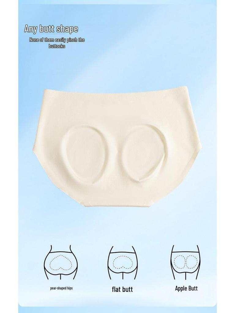 10A Quality Mid-Waist Ice Silk Seamless Panties for Women - Soft, Antibacterial Mulberry Silk Crotch