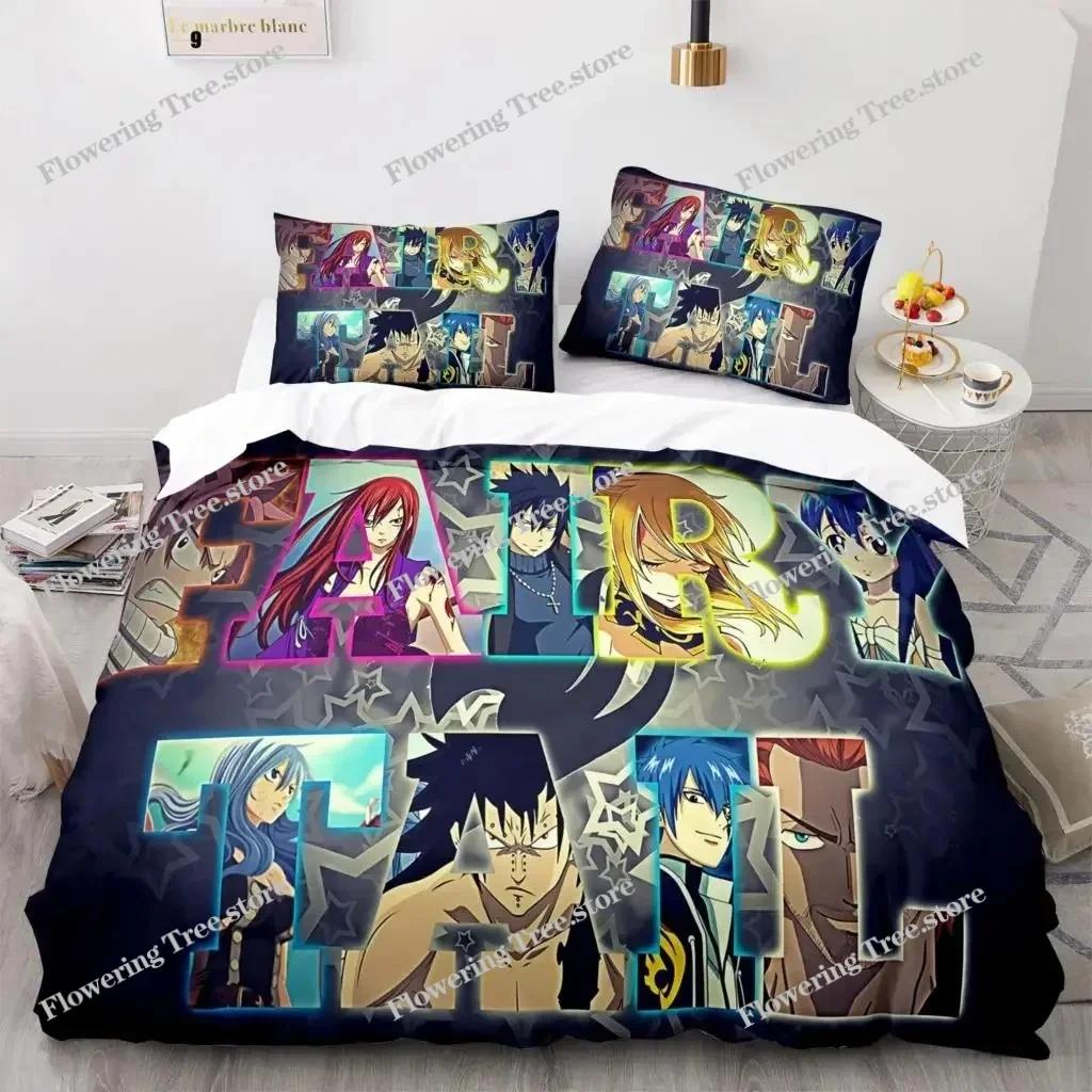 3D Printed Fairy Tail Natsu Bedding Set Duvet Cover Bedroom Comforter Single Twin King Size Quilt Cover Home Textile