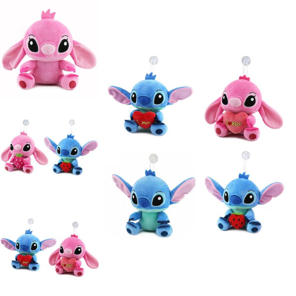 Entzückendes und weiches Stitch Plüschtier für Paare im kreativen Geschenkdesign in Blau- und Rosatönen