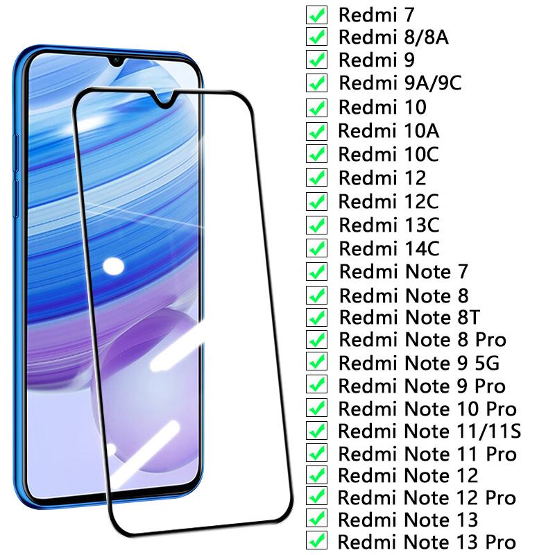 

6PCSVidro temperado completo Xiaomi Redmi Note 7 8 8T 9 10 11 12 13 Protetor de tela para Redmi 7 8 8A 9 9A 9C 10C 10A 12C 13C 14C Xiaomi Mi 14T pro чистий