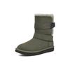 UGG Lässige geprägte Riemen Mid-Calf Schneestiefel Damenstiefel Waldgrün 1137074-FRSN
