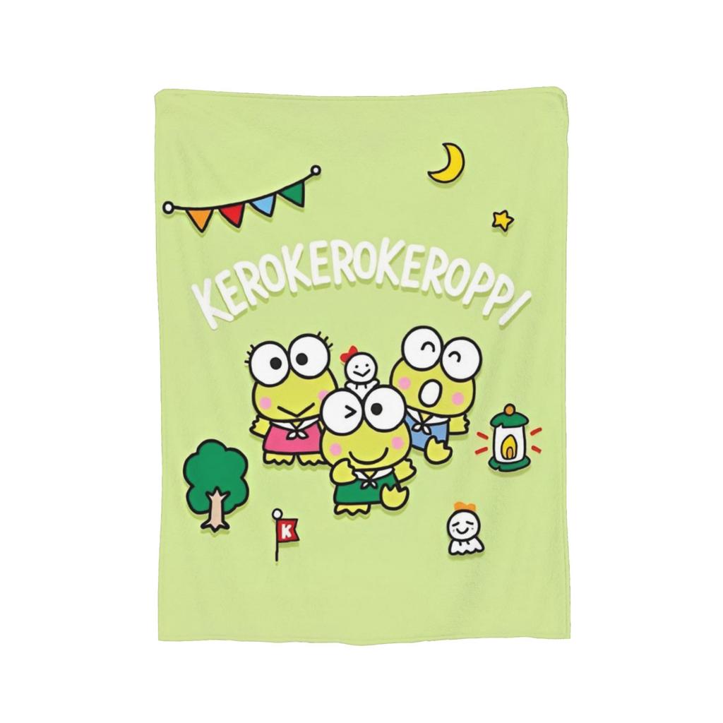 Keroppi Flannel Blankets Anime  Fashion Throw Blankets for Home 125*100cm Bedspread,
