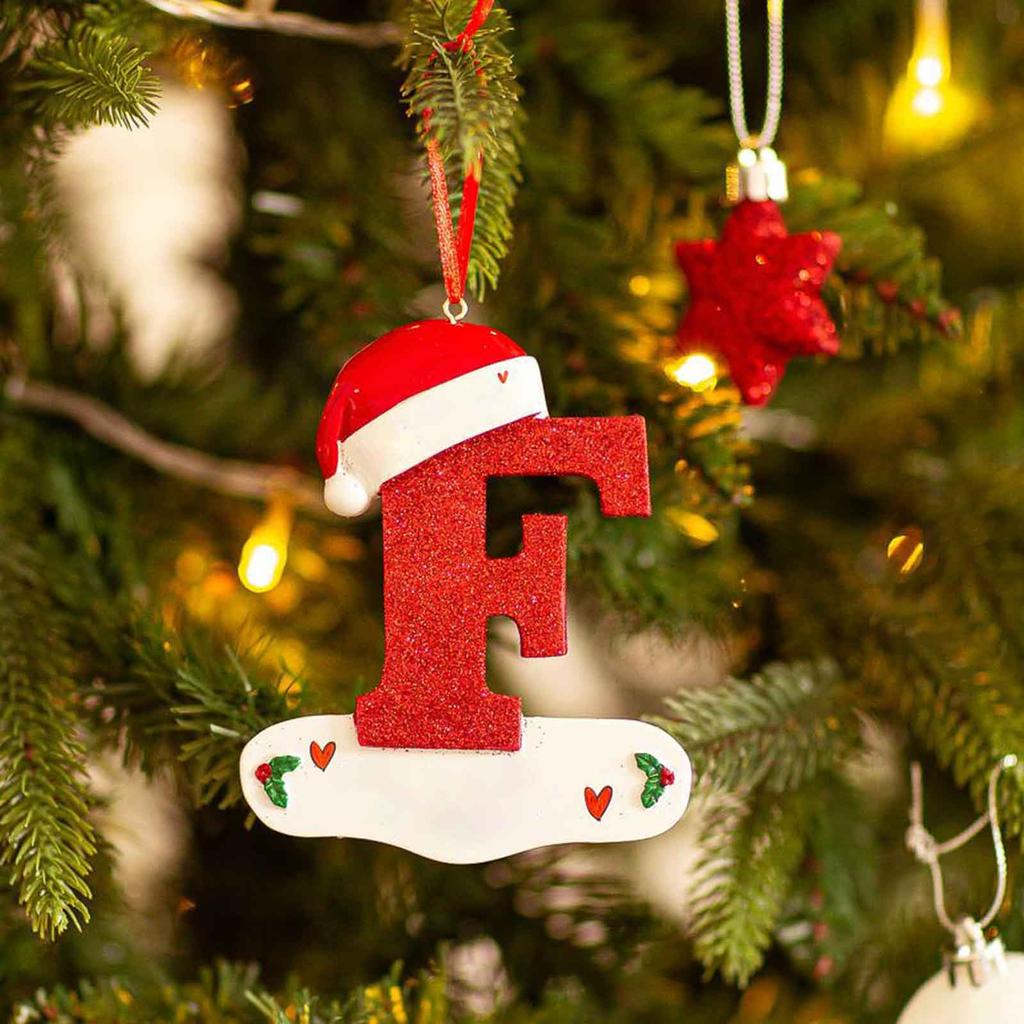 Christmas Tree Decoration Letter Pendant 26 Letters Home Holiday Acrylic Diy Pendant Xmas  New Year Decor Ornament Navidad