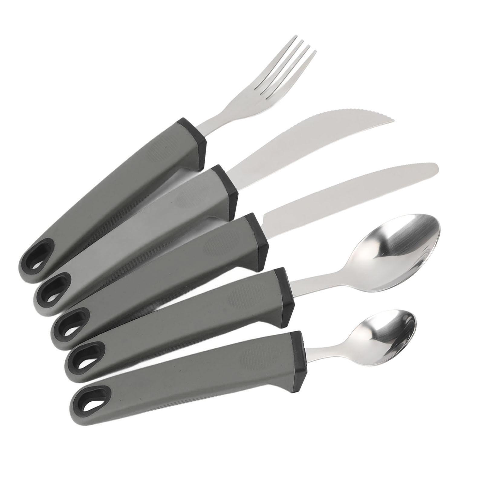 

5pcs Adaptive Cutlery Set Anti Shake Adaptive Utensils Set Adaptive Flatware Set with Nonslip Handle for Elderly