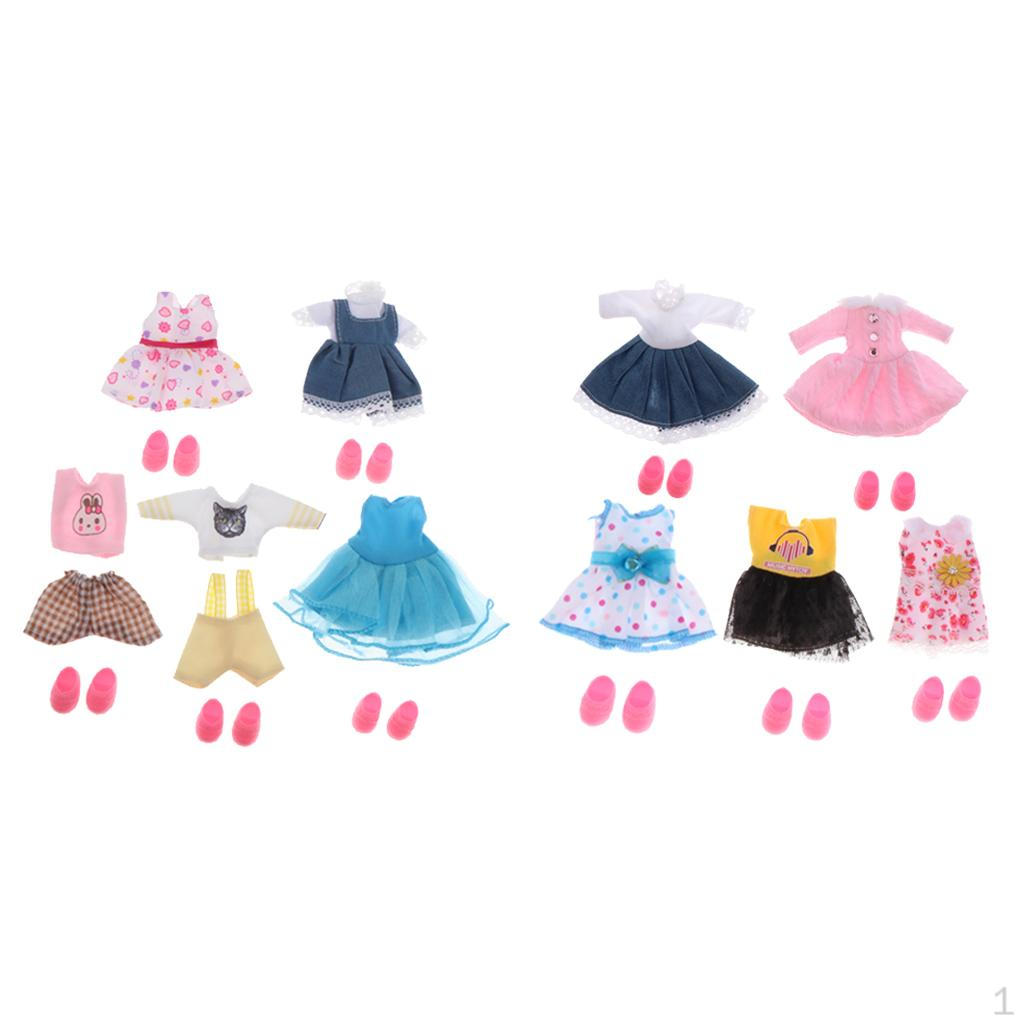 

10 Комплектов Кукольной Одежды, Наряды, Платья С Обувью, Подходят Для 6-дюймовой Девочки
