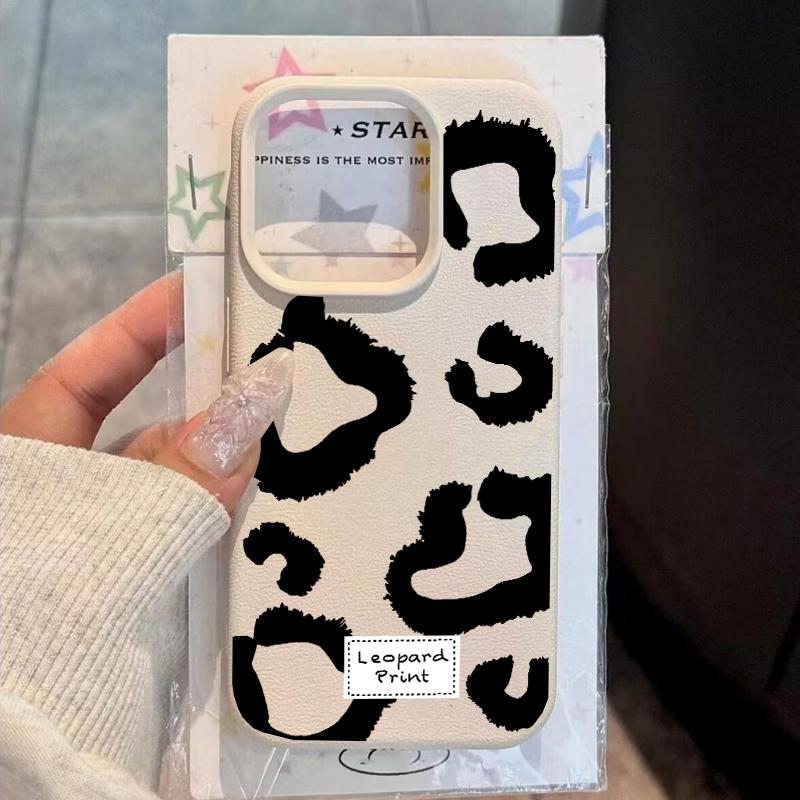 Case For POCO F7 Ultra F5 F6 M7 M6 X5 X6 X7 PRO X3 X4 GT Xiaomi 14T 15T Pro 15 Leopard Print With Lanyard Matte PU Leather Cover