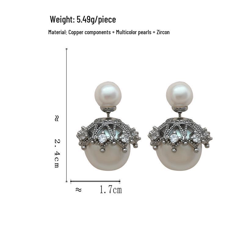 S925 Silbernadel Retro Französische Perlenohrringe - Vielseitig, Elegant, Nischen-Luxus-Stil