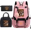 Katseye Gruppo di Ragazze K-pop Stampa Fotografica Set da 3 Pezzi Zaino per Studenti Combo 60707 Borsa Scolastica alla Moda Kit Cancelleria