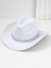 Men's and Women's Western Cowboy Hat Simple, Rhombus Sword Rhinestone Hat Ladies Decorative Hat, Felt Top Hat