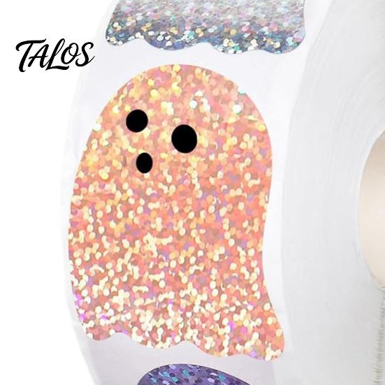 Self Adhesive Stationery Stickers Halloween Glitter Ghost Roll, Self-adhesive Decorative Labels, Classroom Art And Craft Projects Sparkly Decals