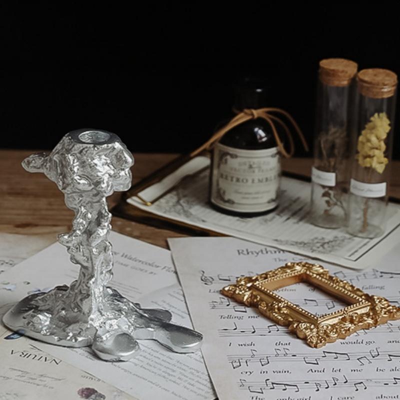Vintage Candlestick Holders Resin Candle Holders Desktop Decoration Deluxe Candle Holders Wedding Holiday Party Candles Holder