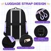 Purple Three-Piece Schoolbag For Female Junior High School Students, Large-Capacity Backpack, Lightweight Burden-Reducing Student Backpack