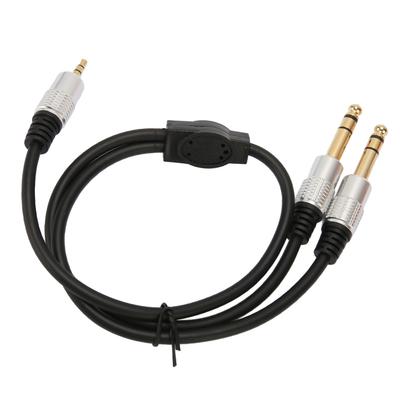 Çift 3.5mm - 6.35mm Y Ayırıcı Kablo Profesyonel 3.5 mm - 6.35 mm Jak Ses Kablosu Gitar İçin