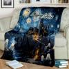 1PC Custom Name Castle Night" Outdooor Flannel Blankets Throw Blanket All-Season Throw Gift Bedspread for Couch, Bed, Camping Holiday Birthday Gift
