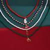New Creative Christmas Set: Santa Claus Cane, Christmas Hat, Snowman Beaded Necklace