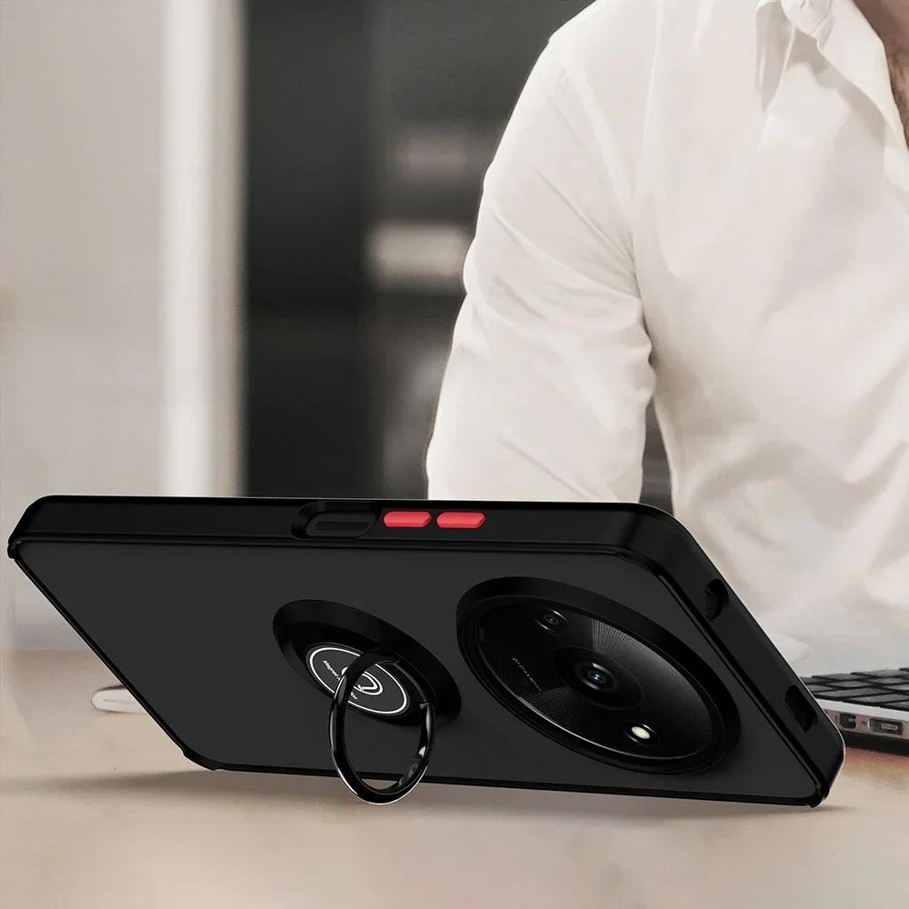 Silicone case for Xiaomi Redmi A3, with camera protection, transparent/black