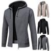Winter Men's Hooded Cardigan Sweater New Men's Coat Plus Fleece Thickened Long-sleeved Sweater For Men