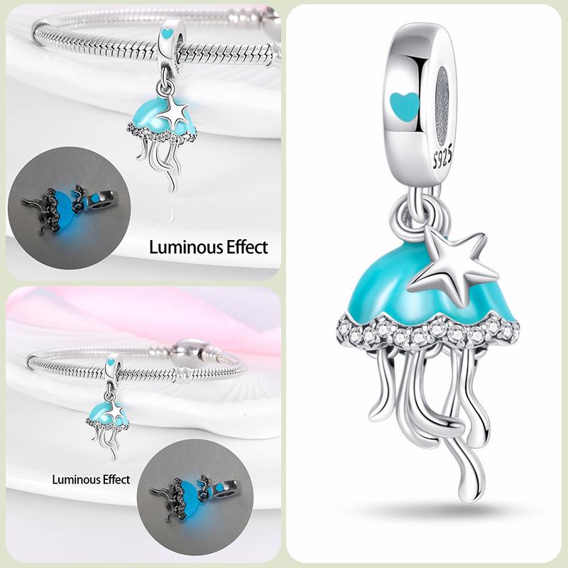 Modne koraliki zawieszki S925 ze srebra próby 925 w stylu klasycznym i romantycznym z motywem żółwia lotosu, odpowiednie do oryginalnej bransoletki DIY na prezent