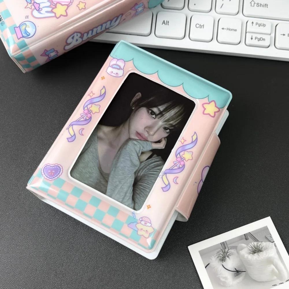 Cute Love Bow Card Album PVC with 16 Internal Pages Idol Card Collect Book Collectible Card Album 3 Inch Mini Photocard Binder