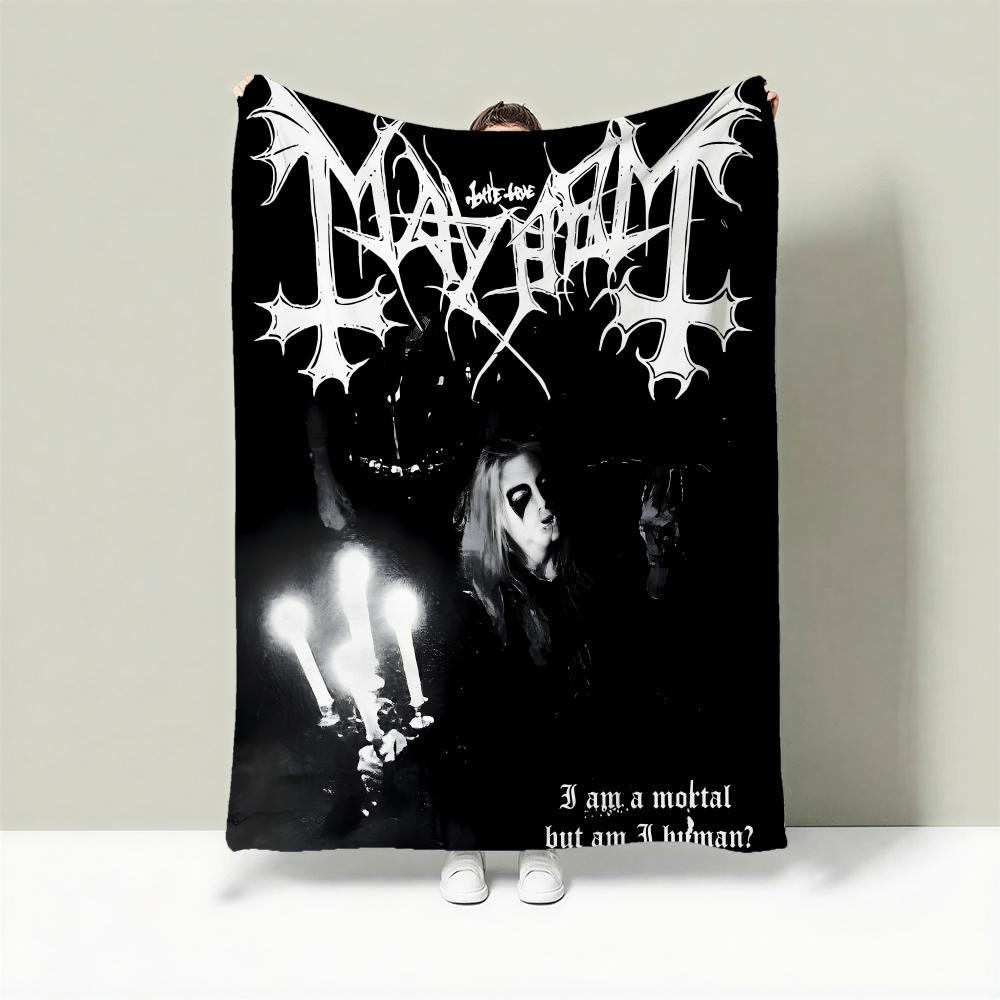 Band M-Mayhem Throw Lightweight 240g Flannel Blanket Soft Skin-friendly for Summer Cooling