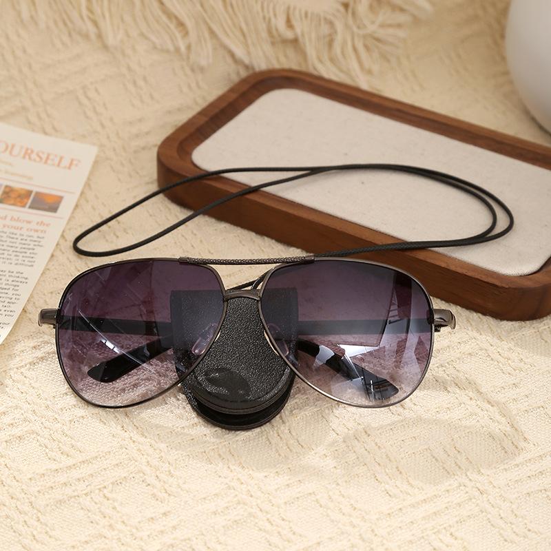 Stylish Minimalist Solid-Color Eyeglass Storage Clip Snap-Fastener Leather Neck Strap Holder Durable Glasses Organizer