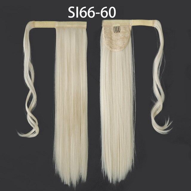 LISI HAIR Dlouhé rovné zavinování kolem klipsy do culíku Prodlužování vlasů tepelně odolné syntetické umělé vlasy s pony ocasem