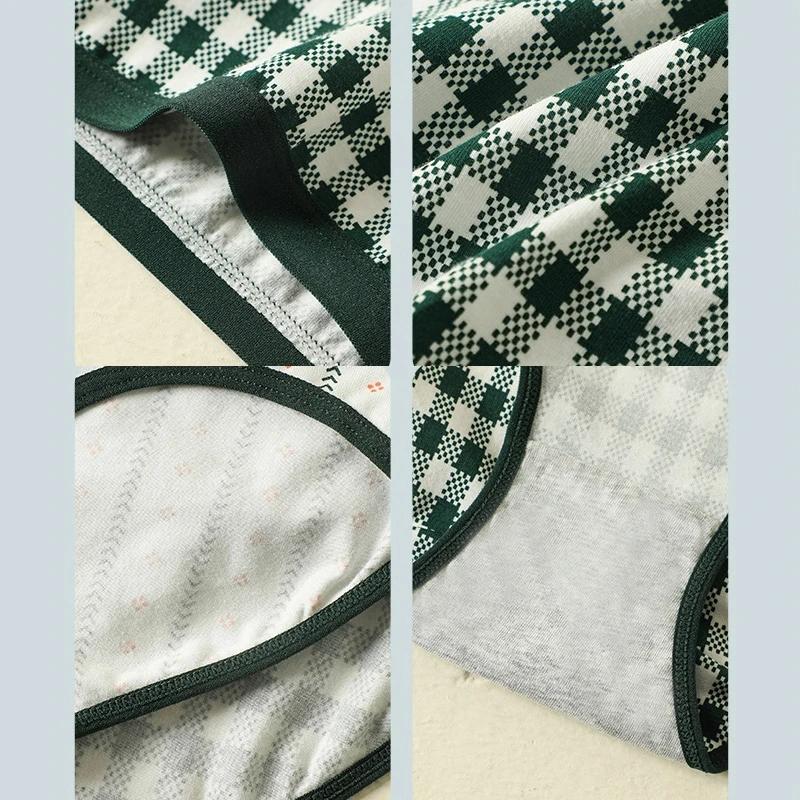 5Pcs/Set Women's Panties Pure Cotton Breathable Underwear Cute Print Girls Briefs