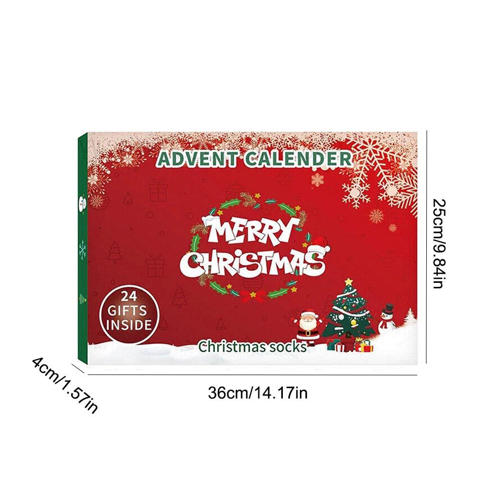Christmas Unisex Socks Countdown Box Gift Socks Advent Calendar Kit for Adults Advent Box Holiday Gift