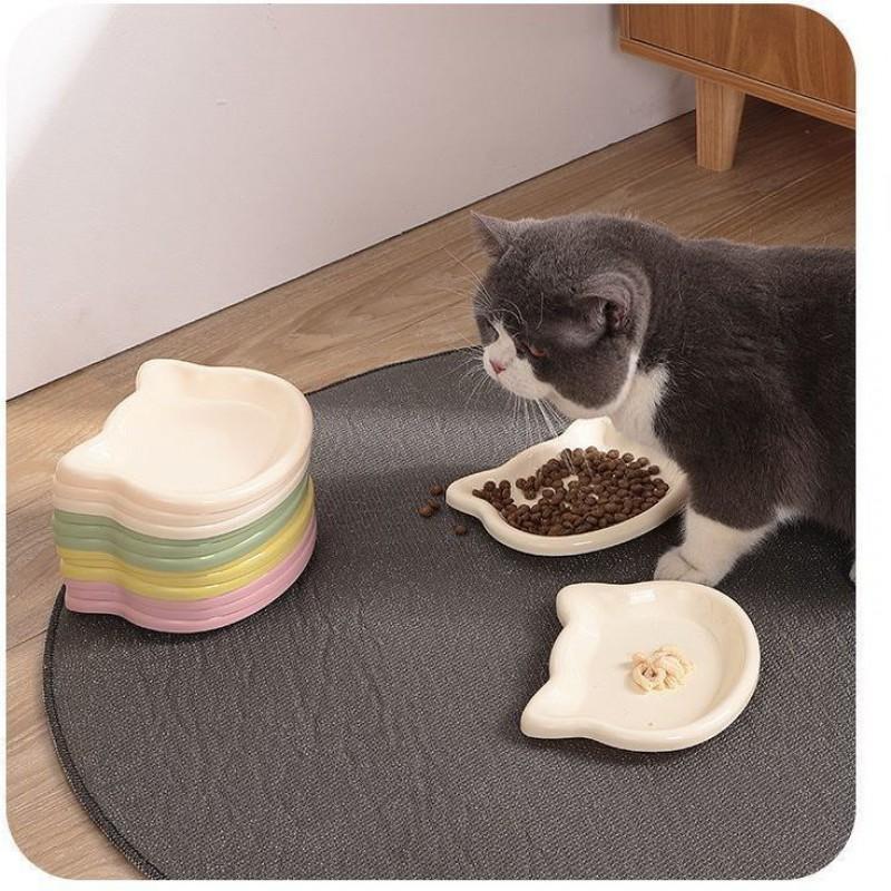 Plastic Pet Food Bowl Cats Cat Feeding Dish Freeze-Dried Canned Prevent Black Chin Modern Style Durable