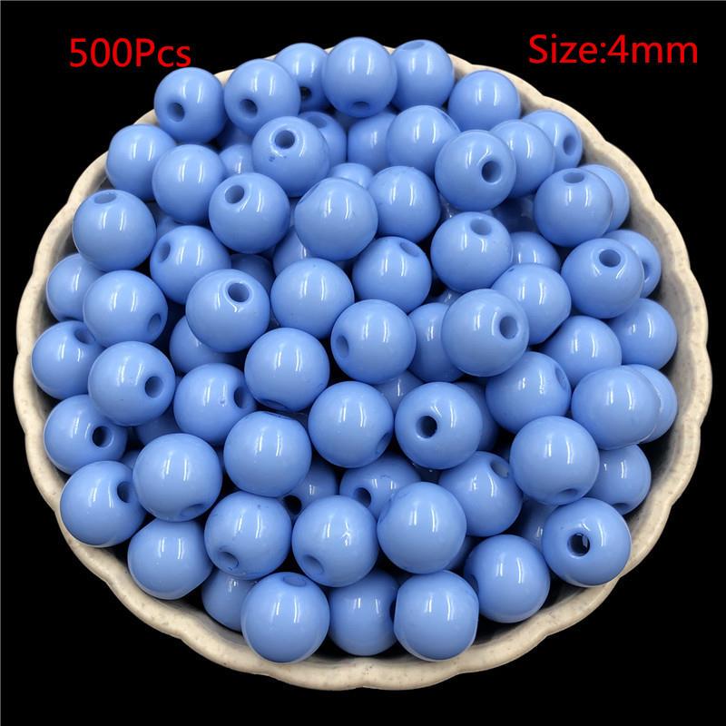 4mm/500 stk Bakte farge hirseperler Glassperler løse perler Kryssperler DIY Materiale Ensfarget risperler DIY perler Håndlagde løse plastperler