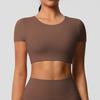 Womens Solid Dance Tight Short Sleeve Quick Dry Yoga Fitness Top Stage Performance Shirt