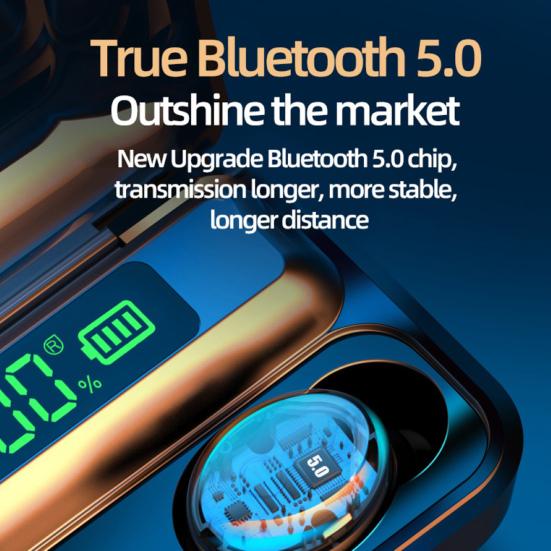 F9-5C True Wireless Stereo LED digitální displej Bluetooth 5.0 kompatibilní bezdrátová sluchátka Sportovní sluchátka do uší